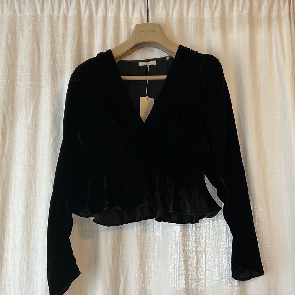 Doen Alondra Top Black Velvet Small